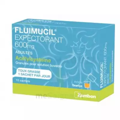 Fluimucil Expectorant Acetylcysteine 600 Mg Glé S Buv Adultes 10sach à VITROLLES